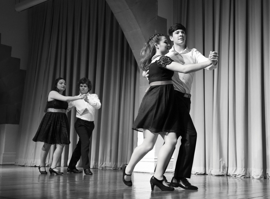 Above: Ballroom Dance Team performs the waltz. Photo by Sage Gu (CE ‘19).