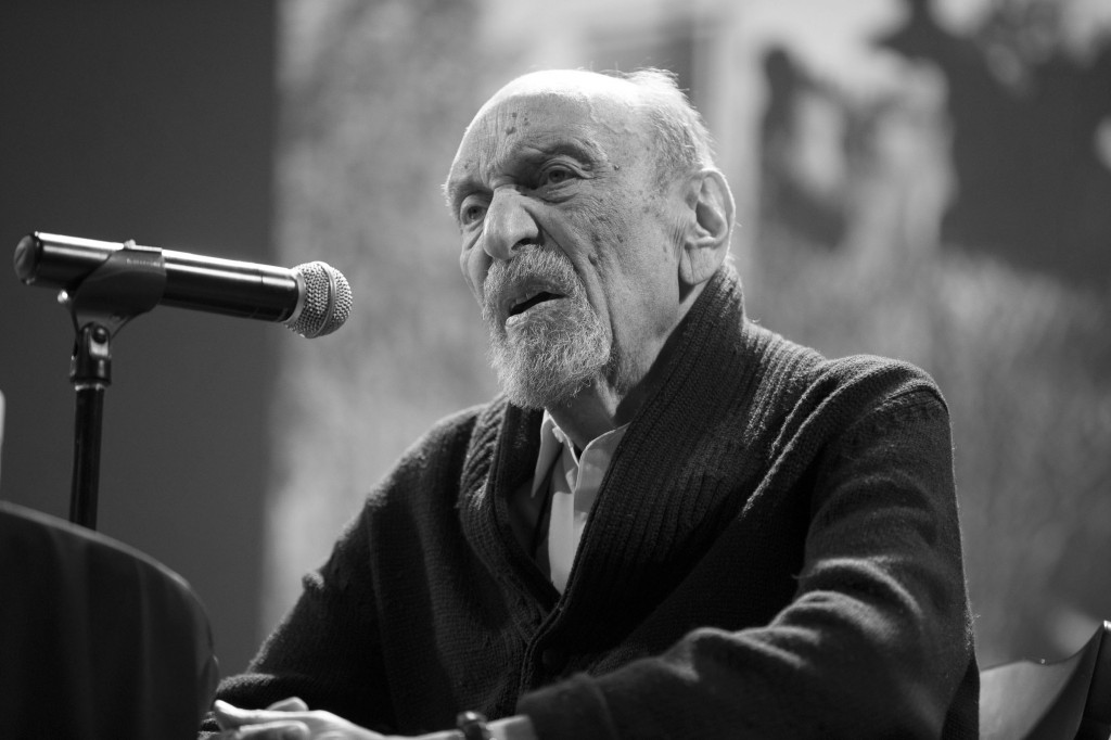 Milton Glaser (Art ‘51) at The Great Hall on November 13. He, along with designer Steven Heller, discussed the updated version of his book The Design of Dissent which is now subtitled “Greed, Nationalism, Alternative Facts and the Resistance.” Photo Courtesy of The Cooper Union/Photo by Marget Long.